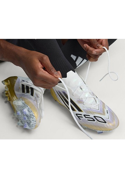 F50 Elite Fg Erkek Çim Zemin Kramponu JH7617 Beyaz