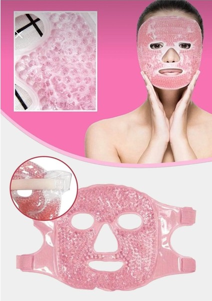 Pembe Jel Yüz Maskesi Sıcak Soğuk Terapi Kırışıklık Karşıtı Tüm Cilt Tipleri Ameliyat Öncesi Sonrası
