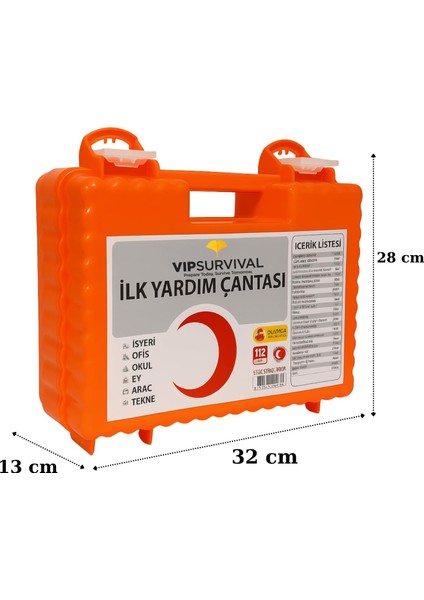 Ilk Yardım Çantası – Acil Durum ve Afet Seti - Iş Yeri, Ofis, Araç, Ev Için Uygun - Ecza Dolabı -Duvara Monte Edilebilir Sağlık Kiti ( Turuncu ) fiyatları