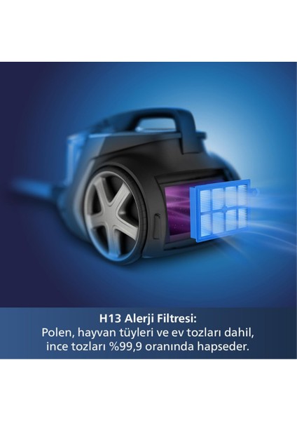 Triactive Ultra Başlık ve Powercyclone 10 Teknolojisi ile Premium Toz Torbasız Elektrikli Süpürge XB9155/07Ü