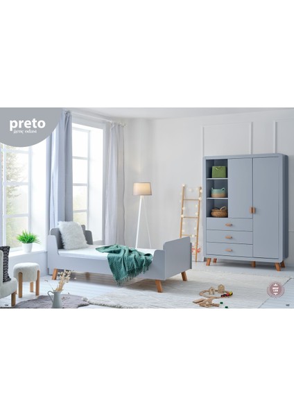 Preto Bambino Gri Çocuk Odası Takımı