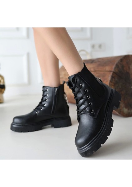 Harte Siyah Cilt Bağcıklı Bot fırsatları