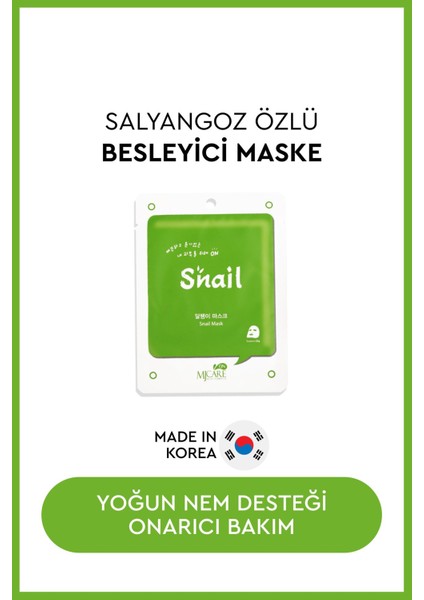 Salyangoz Özlü Kağıt Yüz Maskesi - Tüm Cilt Tipleri İçin Onarıcı ve Nemlendirici Etkili, 1 Adet