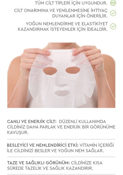 Salyangoz Özlü Kağıt Yüz Maskesi - Tüm Cilt Tipleri İçin Onarıcı ve Nemlendirici Etkili, 1 Adet indirimleri