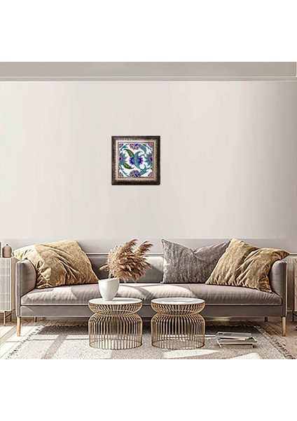 20x20 Cm AC 1 Hançer Yaprak Çerçeveli Kütahya Çini Pano fiyatları