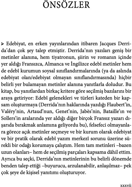 Edebiyat Edimleri - Jacques Derrida fırsatları
