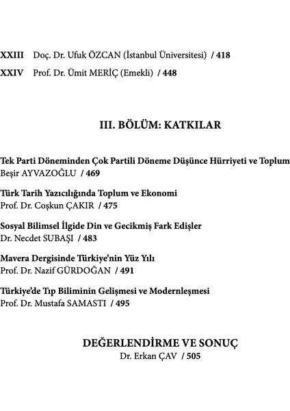 Türkiye’de Sosyolojinin Yüz Yıllık Birikimi - Erkan Çav - Elif Süreyya Genç