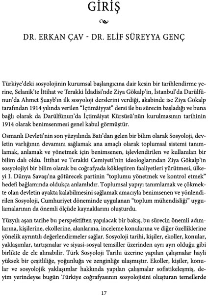 Türkiye’de Sosyolojinin Yüz Yıllık Birikimi - Erkan Çav - Elif Süreyya Genç