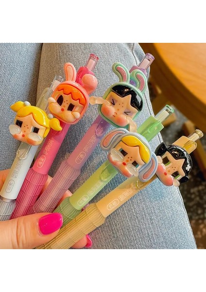 5pcs Crybaby × Uçan Küçük Polis Jel Kalem Ins Siyah Sevimli Yama Hız Kuru Basın Kalem Yüksek Güzellik Su Kalemi Öğrenci Hediyesi: 5pcs (Yurt Dışından)