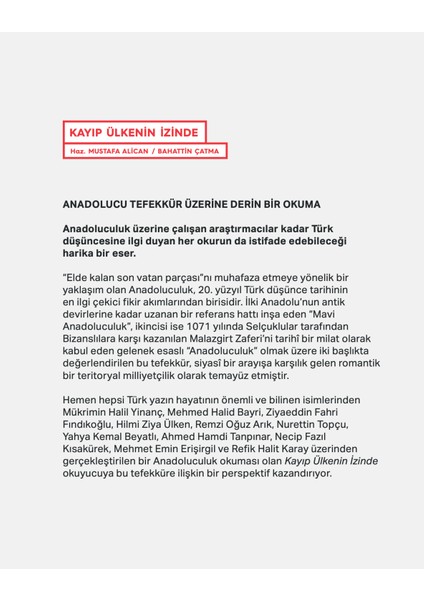 Kayıp Ülkenin İzinde - Mustafa Alican - Bahattin Çatma fiyatları