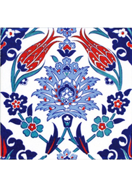20X20 Cm Ac 4 İznik Lale Desen Kütahya Çini Pano Seramik fırsatları