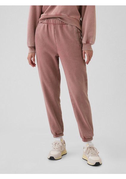 Kadın Pembe High Rise Boyfriend Jogger Eşofman Altı