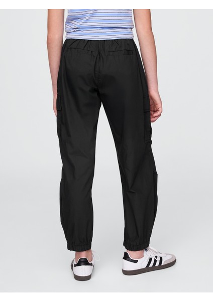 Kız Çocuk Siyah Paraşüt Kargo Pantolon fırsatları