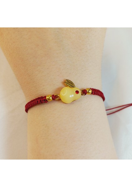 Taşlı Tavşan Figürlü Örgü Makrome Bileklik, El Yapımı Şık Kadın Takı ve Hediyelik Aksesuar, Tavşan Bileklik, Makrome Bileklik, Örgü Bileklik, Sevimli Tavşan Taşlı Örgü Makrome Bileklik