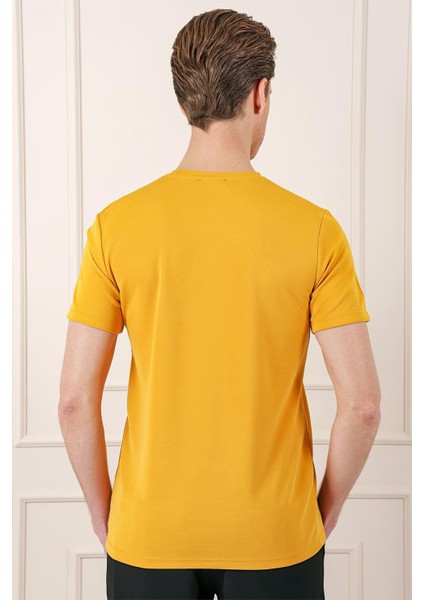 Slim Fit Bisiklet Yaka Pamuklu Safran Tişört Ts 880 fırsatları