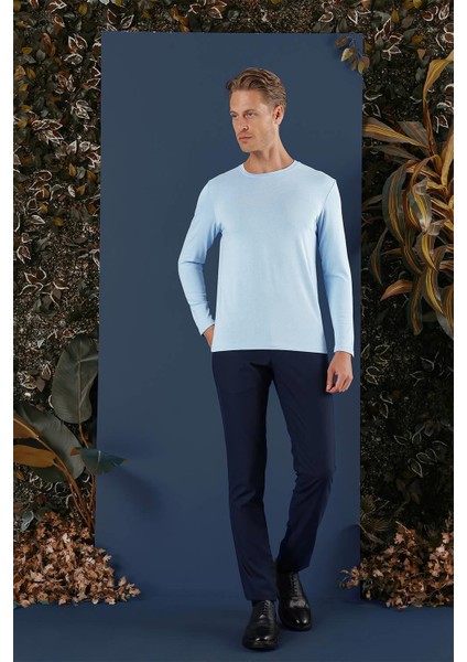 Ts 870 Slim Fit Mavi Spor T-Shirt