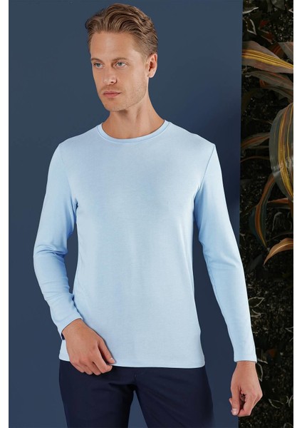 Ts 870 Slim Fit Mavi Spor T-Shirt modelleri