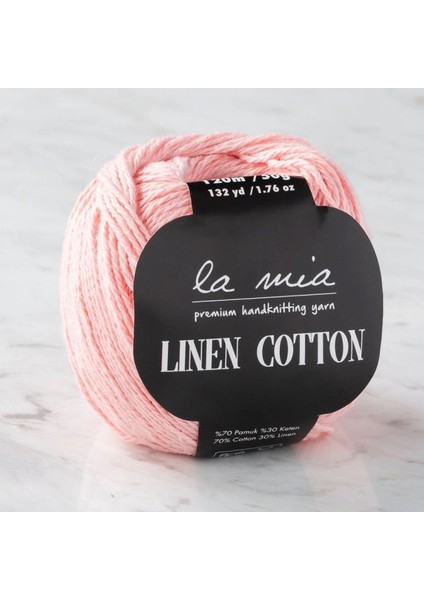La Mia Linen Cotton Açık Pembe El Örgü Ipi - L185 - 33875