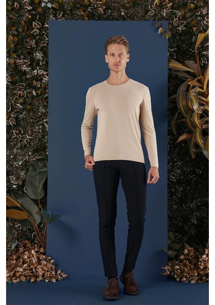 Ts 870 Slim Fit Bej Spor T-Shirt