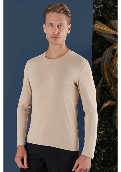 Ts 870 Slim Fit Bej Spor T-Shirt fırsatları