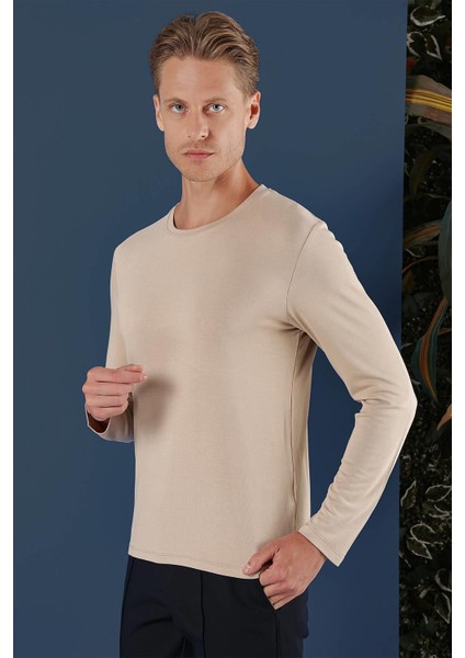 Ts 870 Slim Fit Bej Spor T-Shirt indirimleri