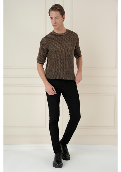 Tr 862 Slim Fit Kahve Klasik Triko