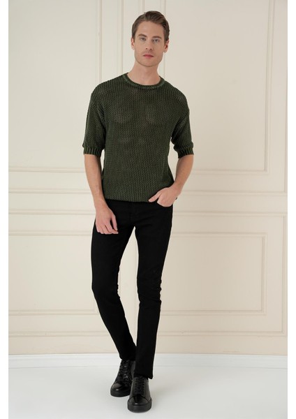 Tr 862 Slim Fit Yeşil Klasik Triko