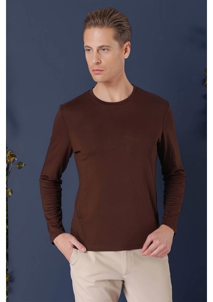 Ts 870 Slim Fit Kahve Spor T-Shirt