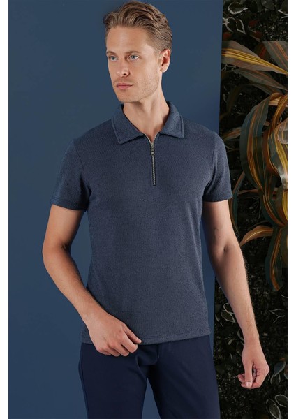 Ts 871 Slim Fit Indigo Spor T-Shirt modelleri