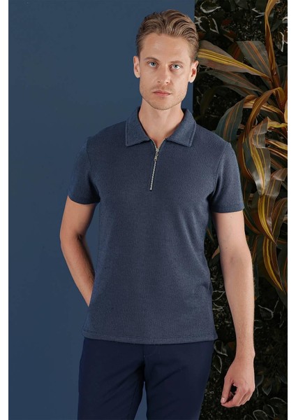Ts 871 Slim Fit Indigo Spor T-Shirt fırsatları