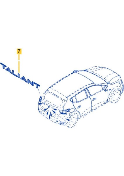 Renault Taliant Arka Bagaj Yazısı Krom Monogram Şablonlu 908924971R modelleri