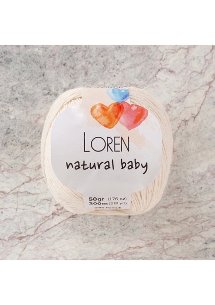 Loren Natural Baby Krem El Örgü Ipi - R083 - 33945