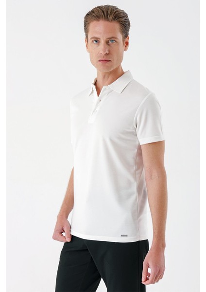 Slim Fit Düğmeli Polo Yaka Pamuklu Beyaz Tişört Ts 879 modelleri