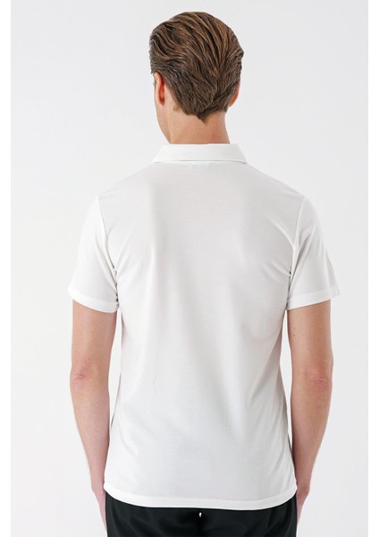 Slim Fit Düğmeli Polo Yaka Pamuklu Beyaz Tişört Ts 879 indirimleri
