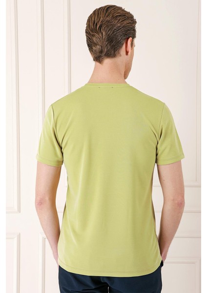 Slim Fit Bisiklet Yaka Pamuklu Kivi Tişört Ts 880 fırsatları