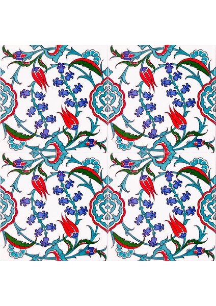 20x20 Cm Ac 5 İznik Dönence Çiçek Desenli Çini Pano modelleri