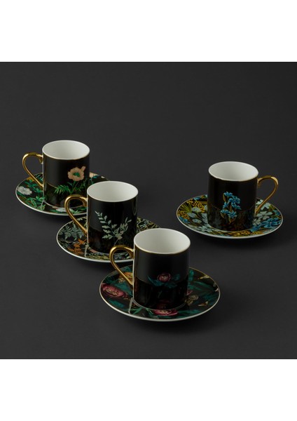 Black Garden 4 Kişilik Kahve Fincan Takımı
