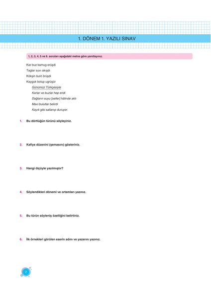 10. Sınıf Fasikül Seti Türk Dili Edebiyatı Soru Bankası modelleri