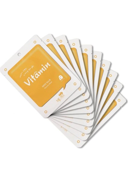 C Vitamini İçerikli Kağıt Yüz Maskesi 10'lu Paket Nemlendirici ve Besleyici Tüm Cilt Tipleri