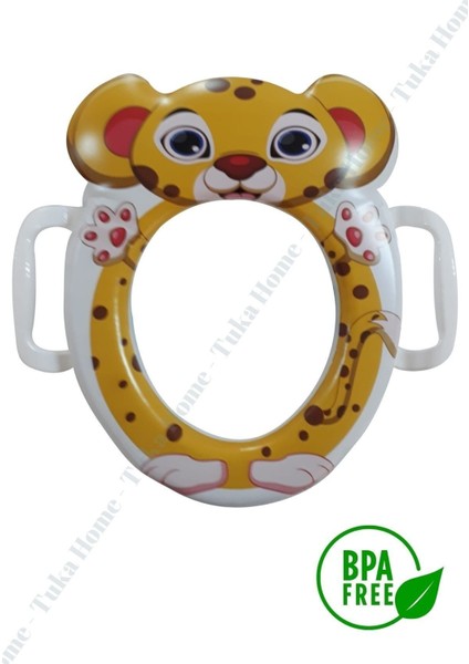 Çocuklar için Klozet Adaptörü - Konforlu Oturum, Destekleyici Kulp, 1-5 Yaş, Çita Desenli, Kaymaz Taban fiyatları