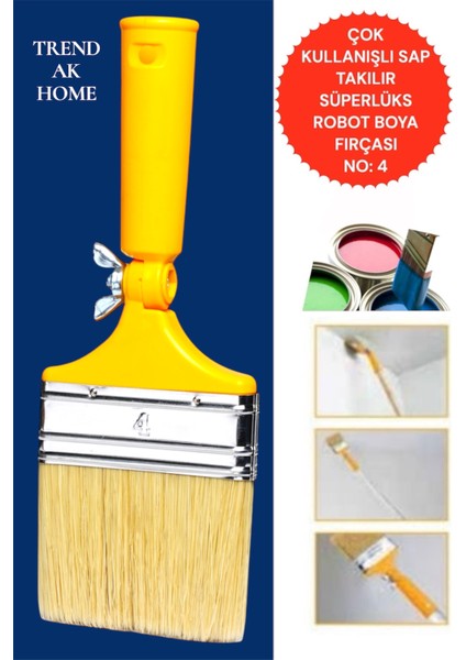 3lü Profesyonel Boyacı Seti Büyük Boy Tava ve Rulo Robot Fırça Duvar Tavan Vb. Boyama Alan modelleri