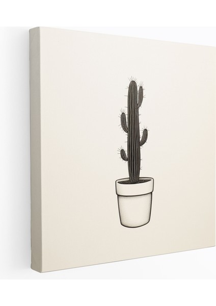 Zarif Kaktüs Duvar Sanatı - Kaktüs Kanvas Tablo Zarif