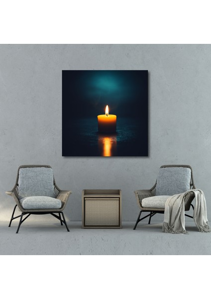 Noel Kanvas Tablo - Minimalist Fotoğrafçılık - Parlayan Mum - Noel Huzur Kanvas Duvar Sanatı Şıklık fiyatları