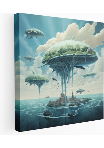 Harika Kanvas Tablo: Gerçeküstü Mavi Manzara - Harika Kanvas Duvar Sanatı Harika Gerçeküstü