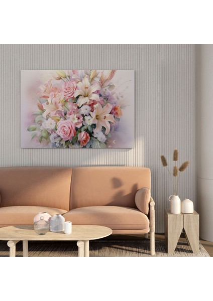 Klasik Kanvas Tablo: Zarif Çiçek Buketi - Klasik Duvar Dekorasyonu Kanvas fiyatları