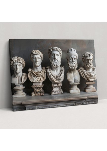 Antik Heykeller Duvar Dekorasyonu - Klasik Yaklaşım Kanvas Tablo Sanatı Duvar Dekorasyonu