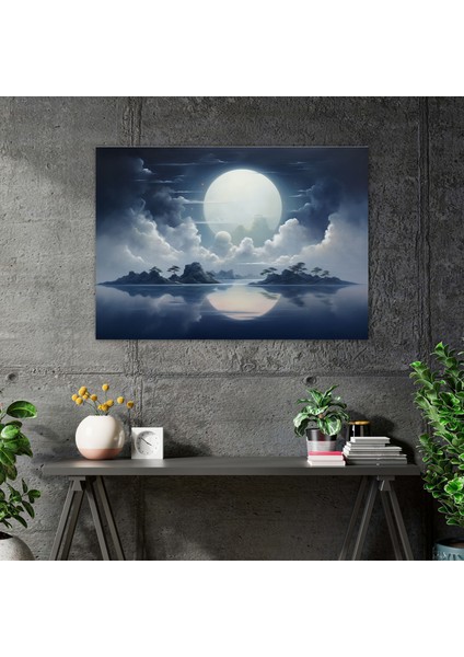 Dreamscape Ay Kanvas Tablo - Dünya Gerçeküstü Yüzen Adalar Duvar Sanatı fiyatları