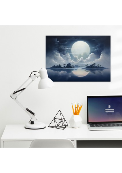 Dreamscape Ay Kanvas Tablo - Dünya Gerçeküstü Yüzen Adalar Duvar Sanatı modelleri
