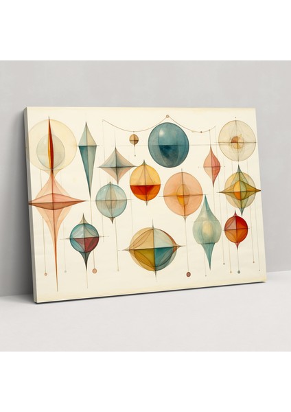 Geometrik Gezegenler Kanvas Tablo - Dünya Ev Dekorasyonu Modern Şıklık