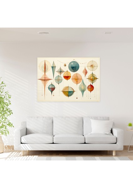 Geometrik Gezegenler Kanvas Tablo - Dünya Ev Dekorasyonu Modern Şıklık fiyatları